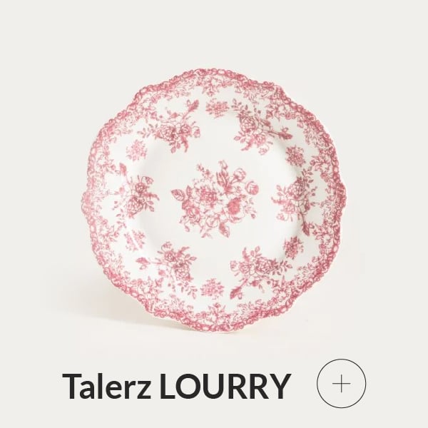 talerz deserowy biało-czerwony